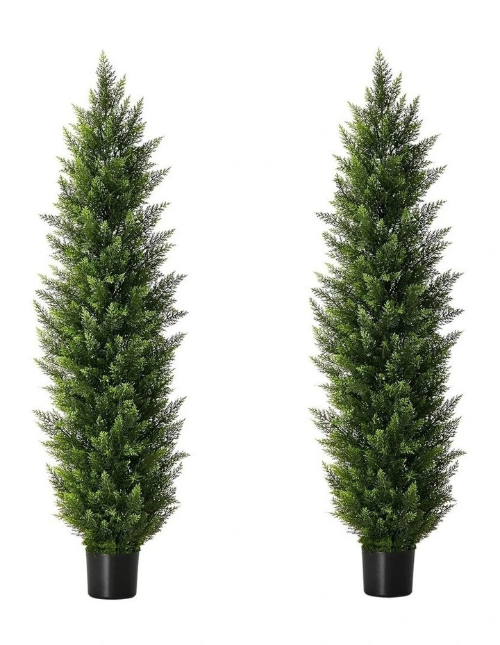 Livsip 2 Pack Artificial Topiary Cedar Tree 150cm Potted Faux Pine Plant image 1