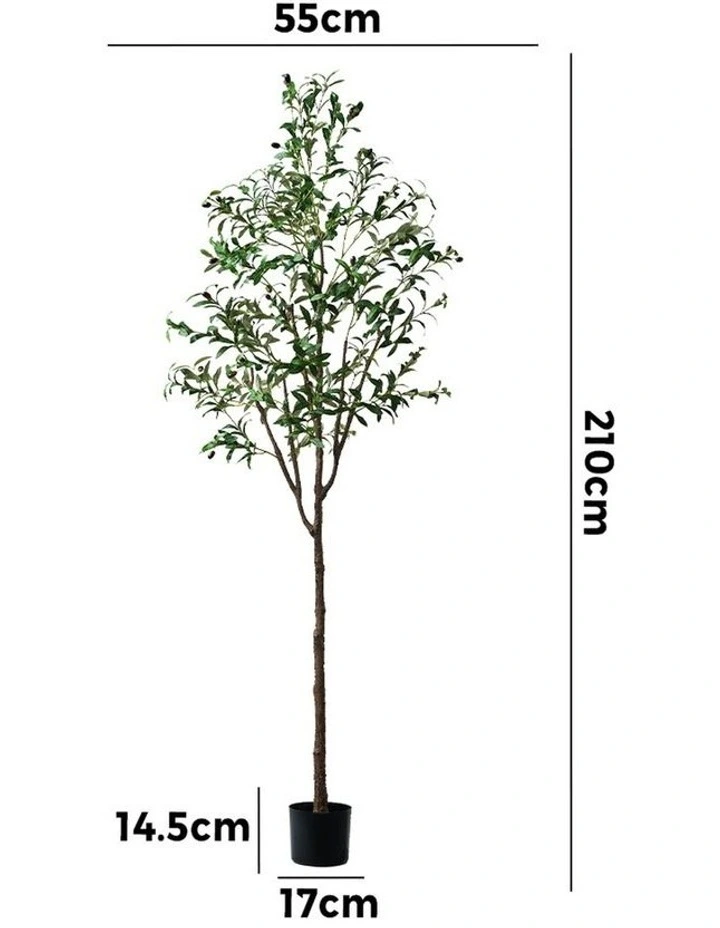 Livsip 210cm Artificial Olive Tree Lifelike Tall Faux Potted Plants Home Decor image 2
