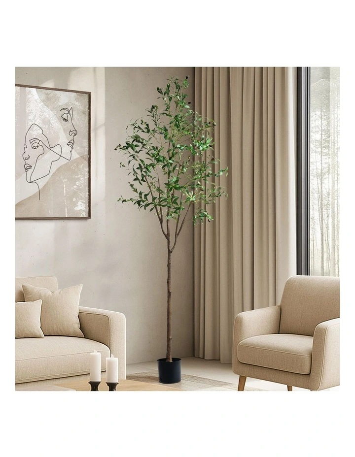 Livsip 210cm Artificial Olive Tree Lifelike Tall Faux Potted Plants Home Decor image 3
