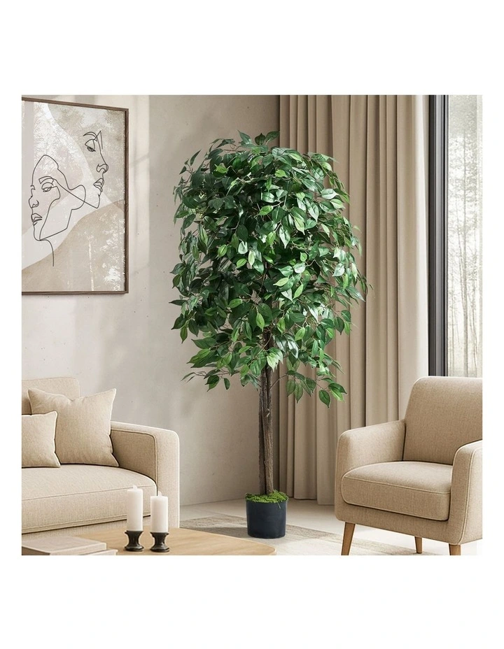 Livsip 150cm Artificial Ficus Tree Lifelike Faux Potted Plants Home Garden Decor image 3
