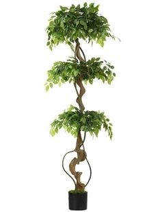 Livsip 180cm Artificial Ficus Tree Large Twisted Ficus Faux Potted Plant