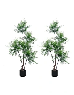 SOGA 2 Pack Nandina Heavenly Bamboo Artificial Tree 180cm