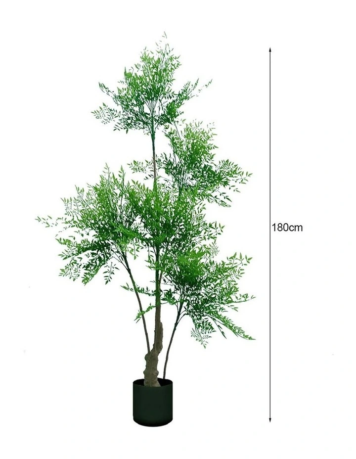 SOGA 2 Pack Nandina Heavenly Bamboo Artificial Tree 180cm image 3