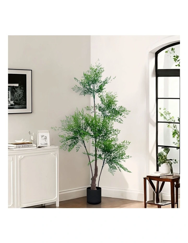 SOGA 2 Pack Nandina Heavenly Bamboo Artificial Tree 180cm image 5
