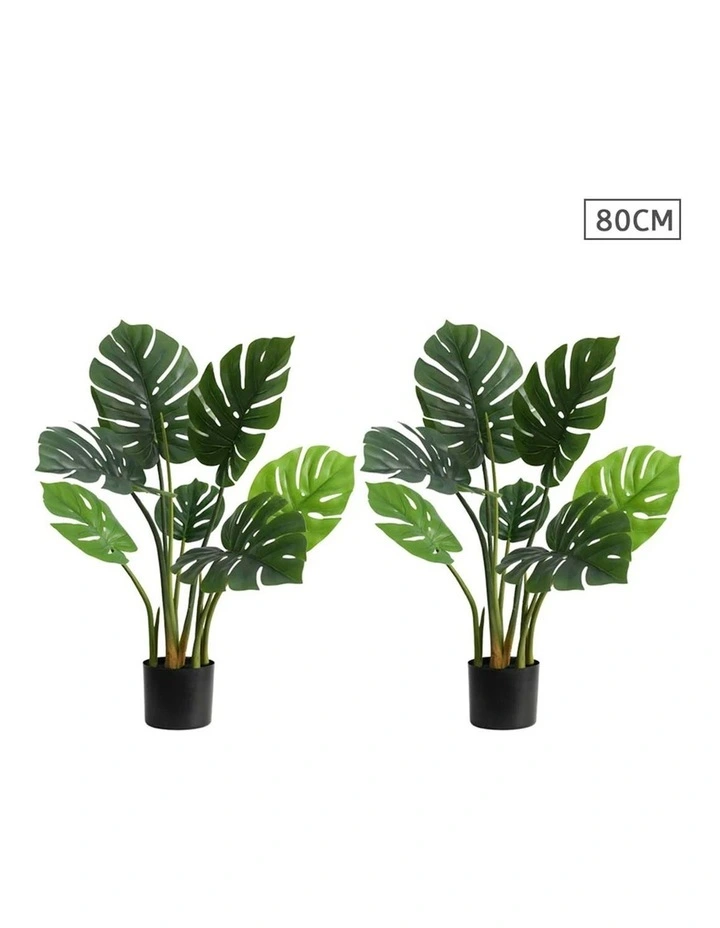 SOGA 2 Pack Turtle Back Artificial Plant 80cm image 1