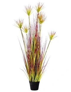 SOGA Purple Red Papyrus Artificial Plant 120cm