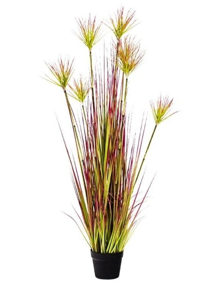 SOGA Purple Red Papyrus Artificial Plant 120cm image 1