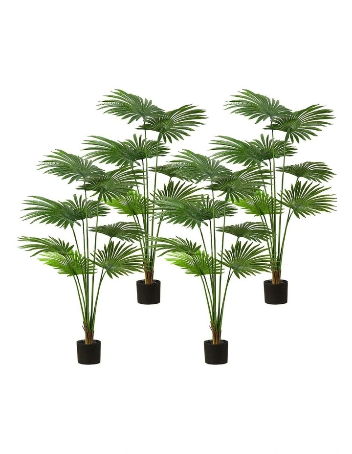SOGA 4 Pack Fan Palm Artificial Plant 150cm image 1