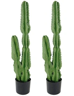 SOGA 2 Pack Cactus Artificial Plant 2 Heads 95cm