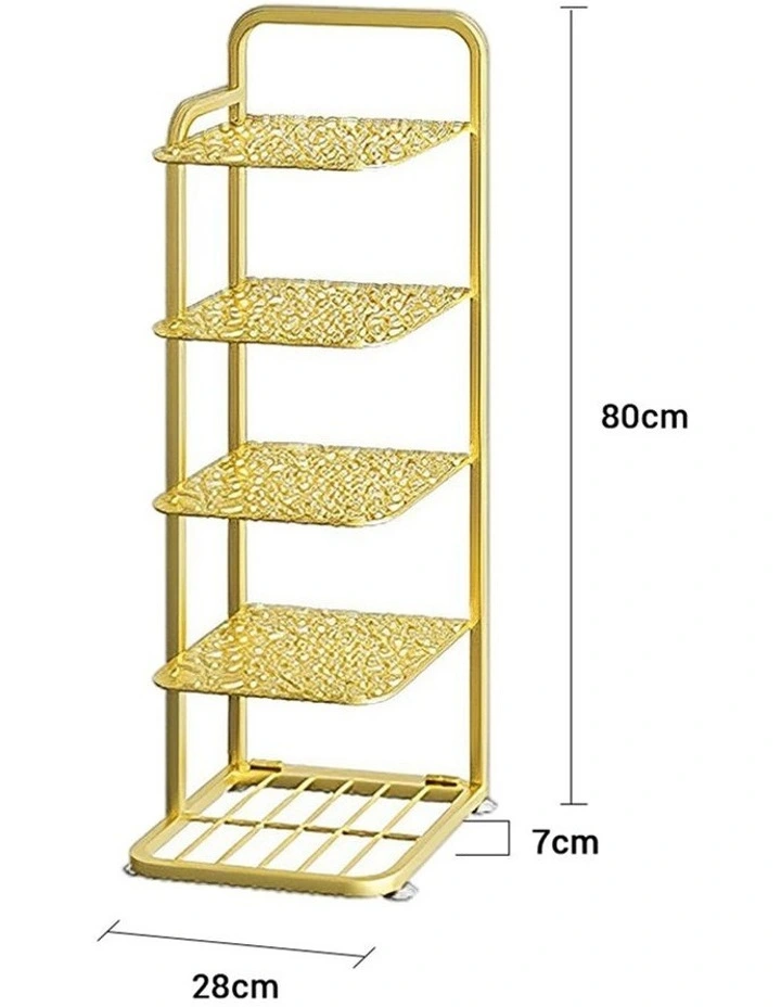 SOGA 2X 5 Tier Gold Plated Metal Shoe Organizer Space Saving Portable Footwear image 5