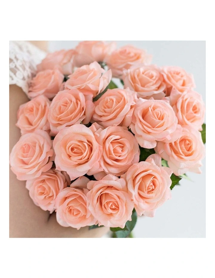 SOGA 20pcs Artificial Silk Flower Fake Rose Bouquet Table Decor Champion image 6