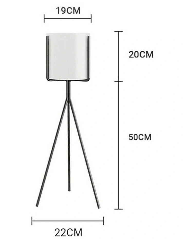 SOGA 70cm Tripod Flower Pot Plant Stand with White Flowerpot Holder Rack Indoor image 2
