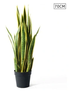 SOGA 4 Pack Yellow Edge Tiger Piran Artificial Plant With Pot 70cm