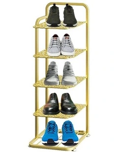SOGA 2X 6 Tier Gold Metal Shoe Rack Space Saving Footwear Storage Shelf