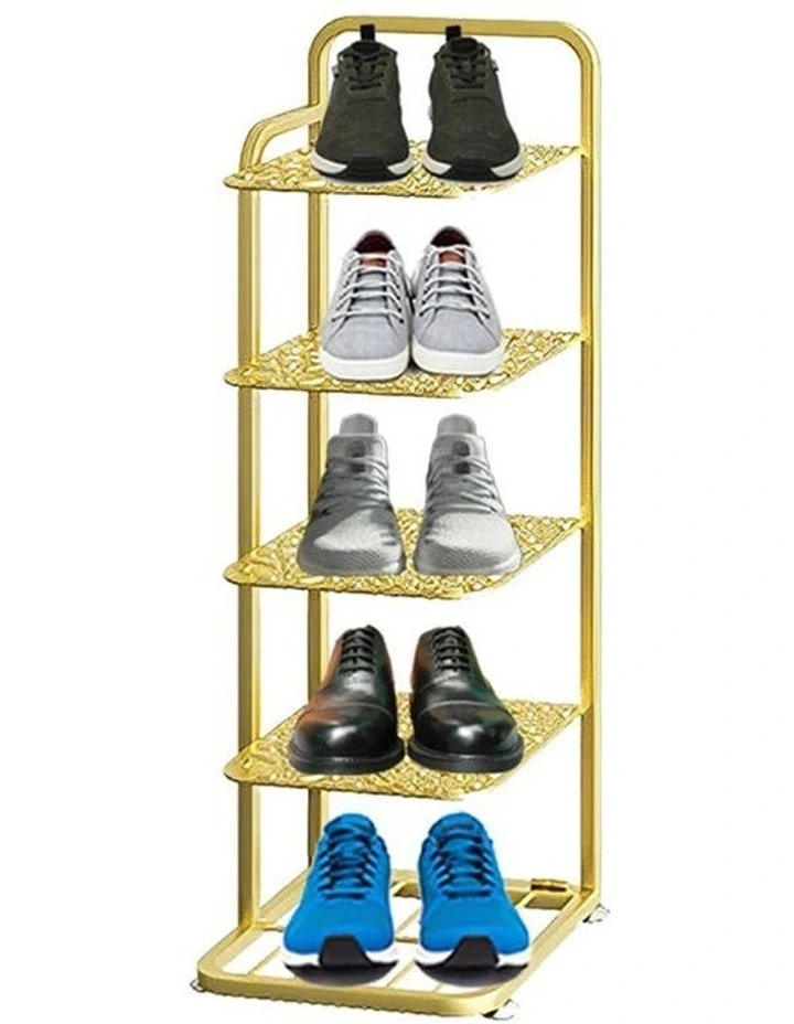 SOGA 2X 6 Tier Gold Metal Shoe Rack Space Saving Footwear Storage Shelf image 1
