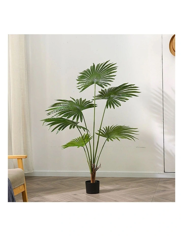 SOGA 2 Pack Fan Palm Artificial Plant 120cm image 3