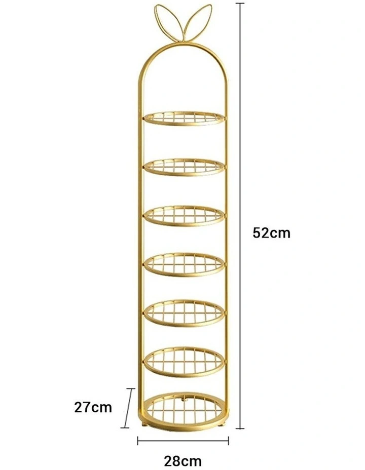 SOGA 7 Tier Gold Metal Shoe Rack Bunny Ears Footwear Storage Shelf image 7