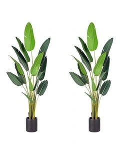SOGA 2 Pack Birds Of Paradise Artificial Tree 220cm