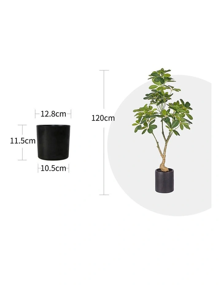 SOGA Schefflera Dwarf Umbrella Artificial Tree 120cm image 2