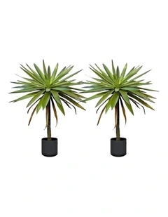 SOGA 2 Pack Yucca Artificial Tree 1 Branch 90cm