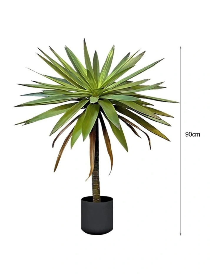 SOGA 2 Pack Yucca Artificial Tree 1 Branch 90cm image 2
