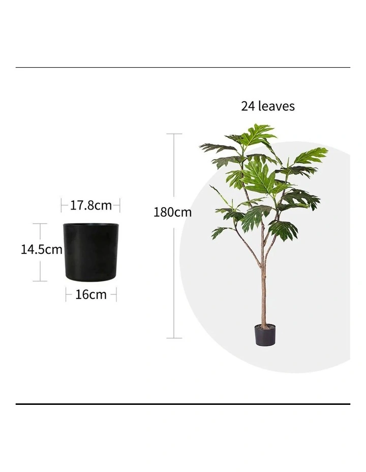 SOGA 2 Pack Split Leaf Philodendron Artificial Tree 180cm image 2
