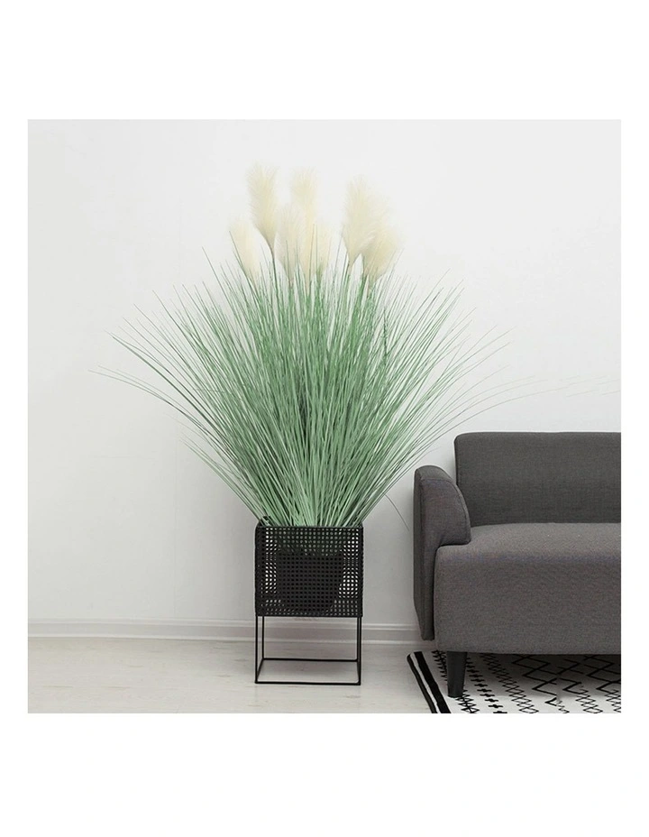 SOGA 2 Pack Green White Reed Bulrush Grass Artificial Plant 110cm image 3