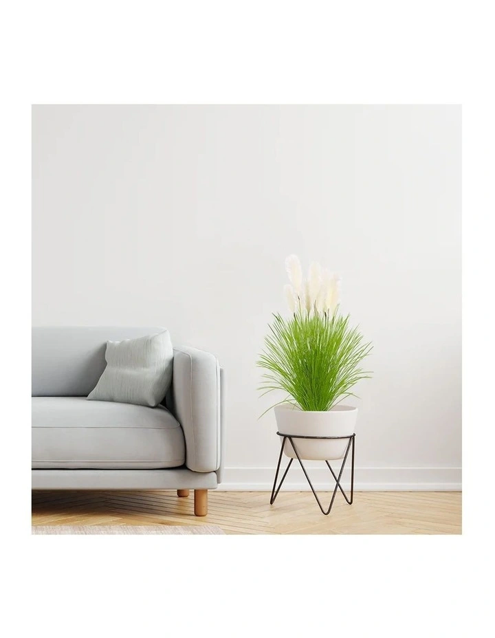 SOGA 2 Pack Green White Reed Bulrush Grass Artificial Plant 110cm image 5