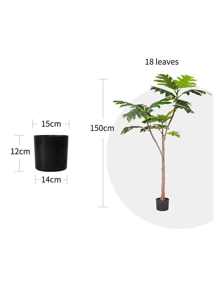 SOGA Split Leaf Philodendron Artificial Tree 150cm image 2