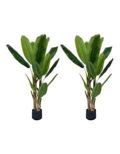 SOGA 2 Pack Artificial Banana Bird Of Paradise Tree 220cm