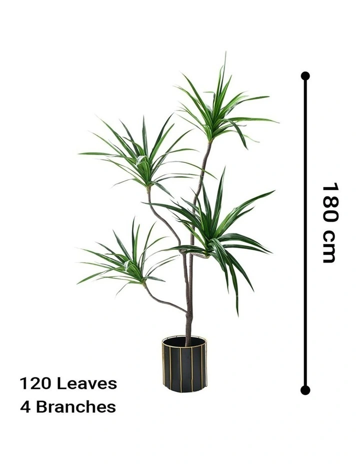 SOGA 2 Pack Dracaena Brazilian Iron Artificial Tree 180cm image 2