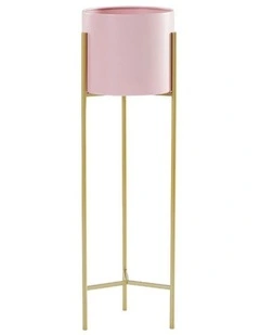 SOGA 60cm Gold Metal Plant Stand 2 Tier Flower Pot Display Rack Pink
