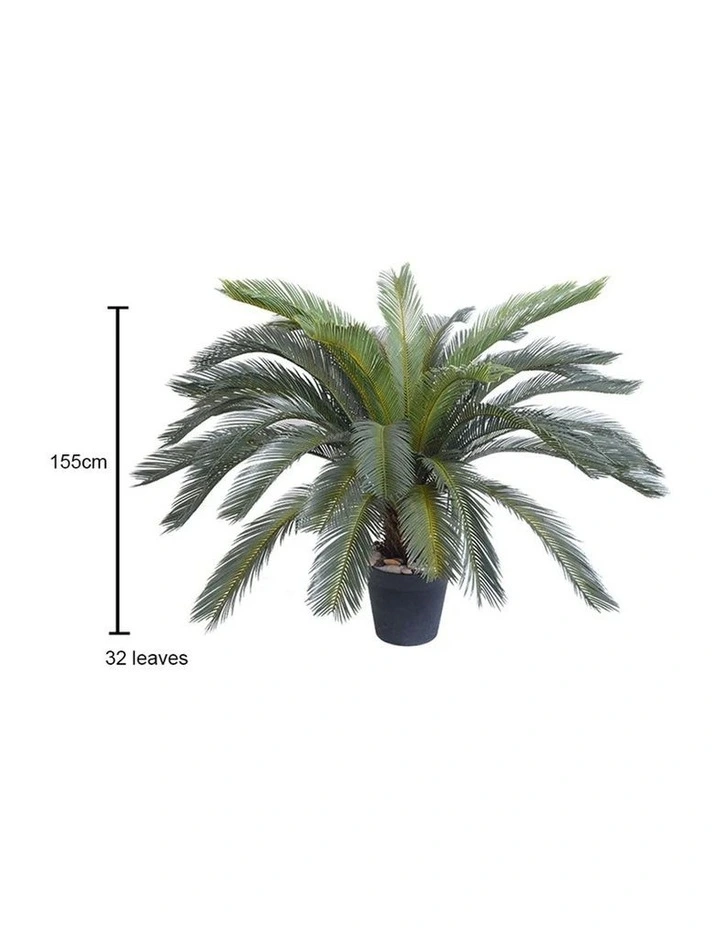 SOGA 2 Pack Cycas Revoluta Sago Palm Artificial Plant 155cm image 2