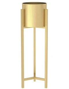 SOGA 75cm Gold Metal Plant Stand with Flower Pot Holder Corner Shelving Rack
