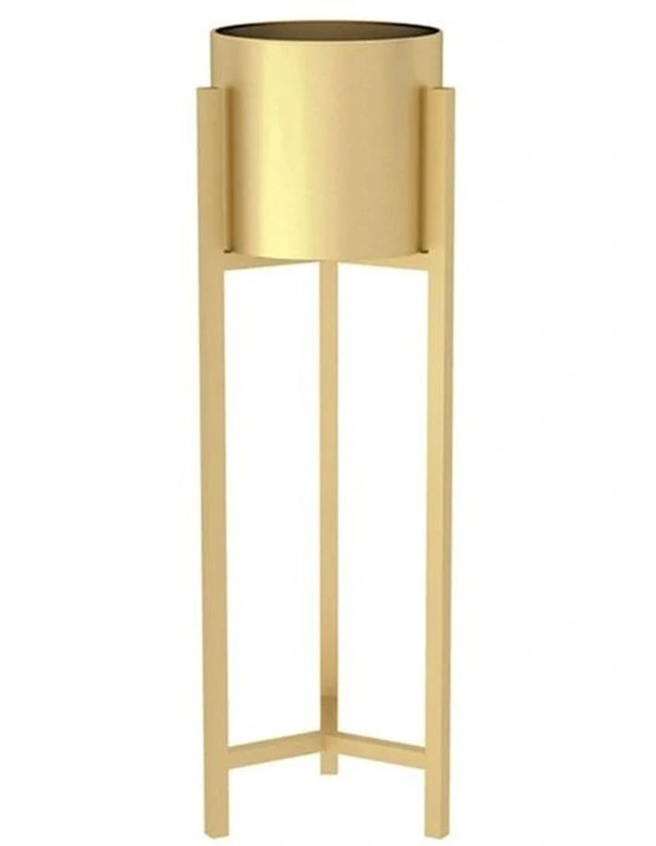 SOGA 75cm Gold Metal Plant Stand with Flower Pot Holder Corner Shelving Rack image 1