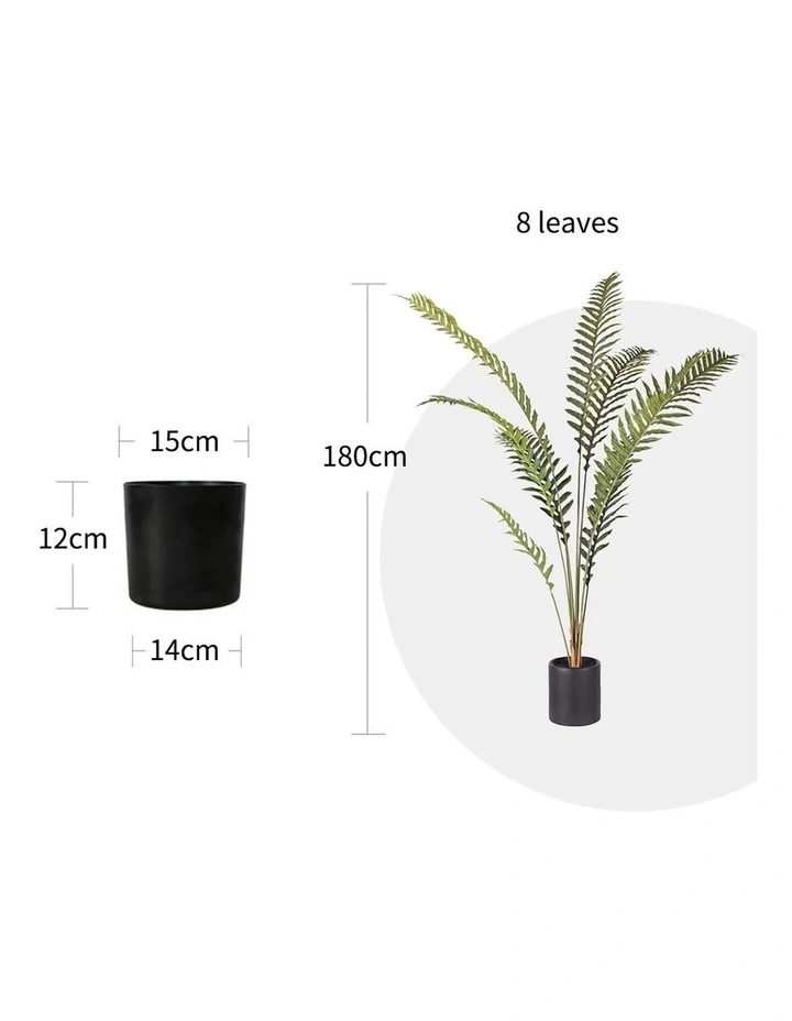 SOGA 2 Pack Hares Foot Fern Artificial Plant 180cm image 2