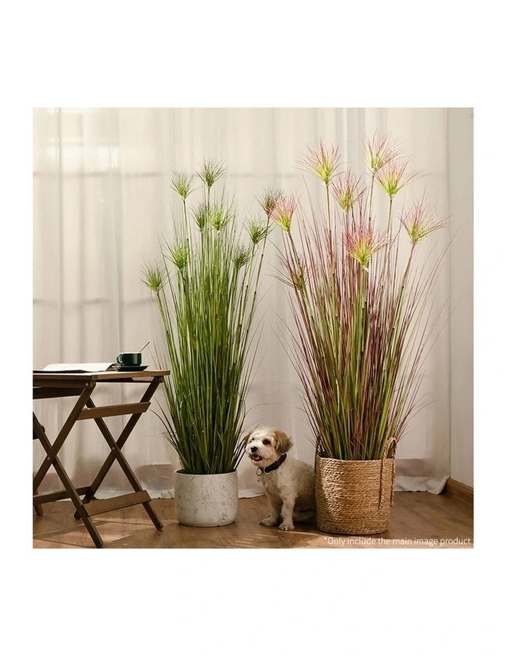 SOGA 2 Pack Purple Red Papyrus Artificial Plant 120cm image 4