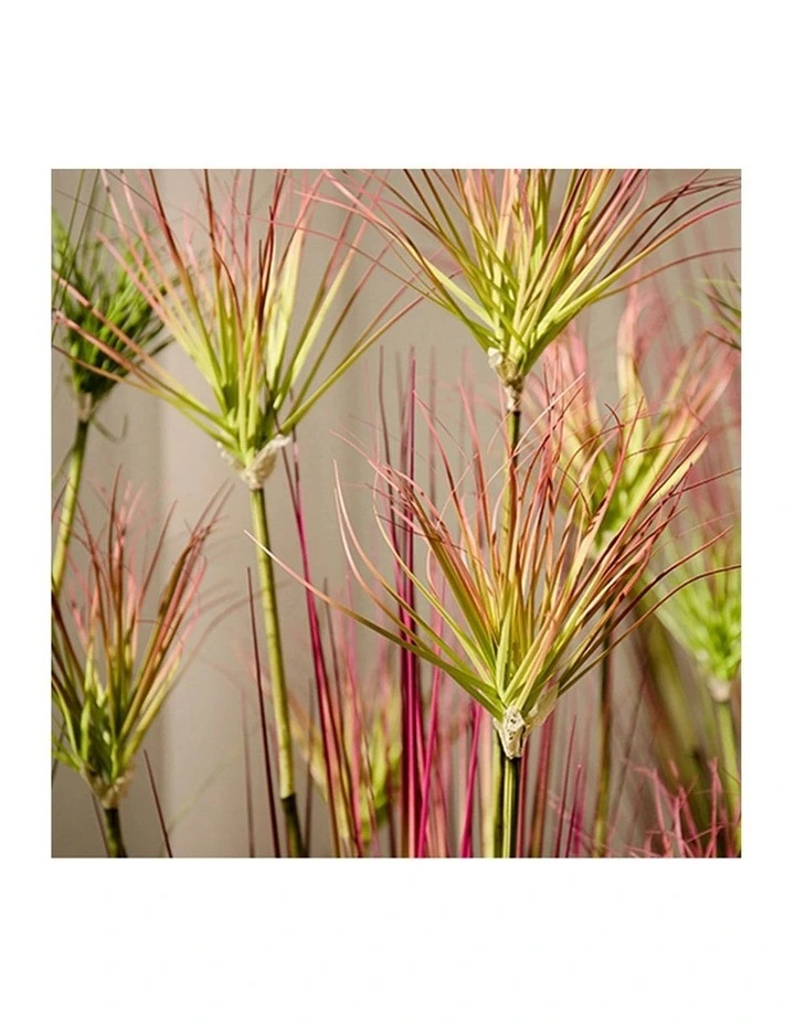 SOGA 2 Pack Purple Red Papyrus Artificial Plant 120cm image 5