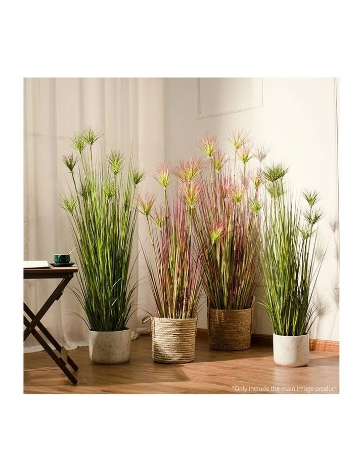 SOGA 2 Pack Purple Red Papyrus Artificial Plant 120cm image 6