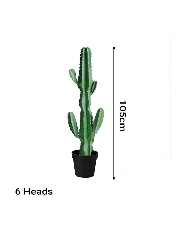 SOGA 2X 105cm Artificial Cactus Tree 6 Heads Indoor Plant Decor image 2