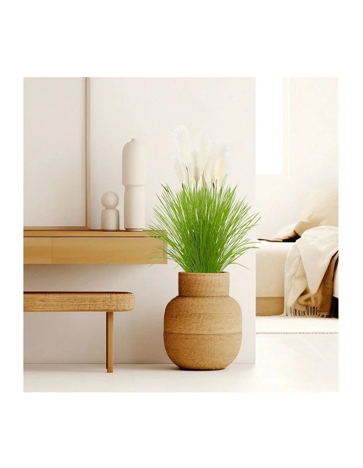 SOGA 2 Pack Green Pampas Bulrush Grass Artificial Plant 137cm image 7