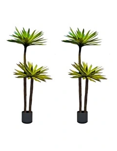 SOGA 2 Pack Yucca Artificial Tree 2 Branches 150cm
