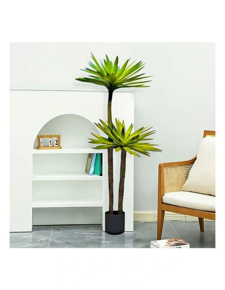 SOGA 2 Pack Yucca Artificial Tree 2 Branches 150cm image 3