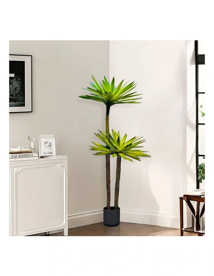SOGA 2 Pack Yucca Artificial Tree 2 Branches 150cm image 4