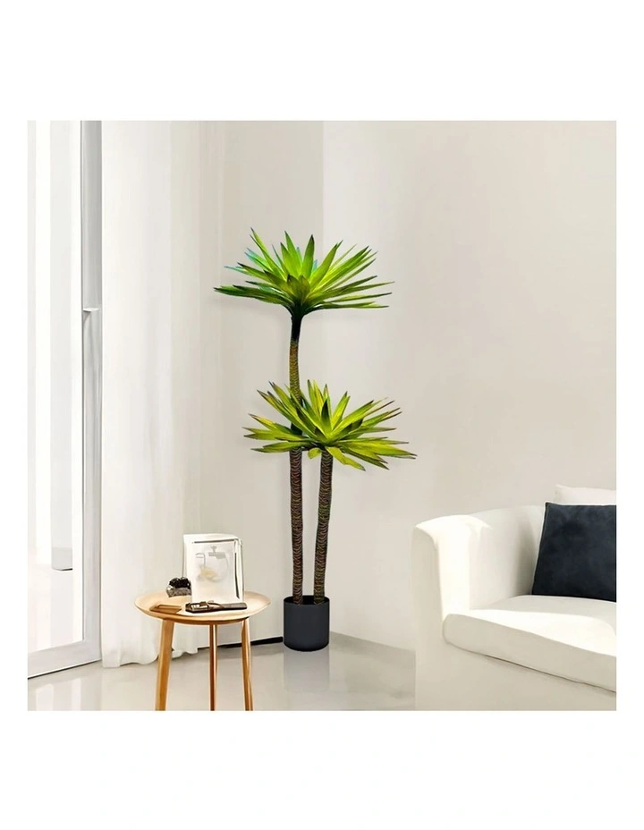 SOGA 2 Pack Yucca Artificial Tree 2 Branches 150cm image 5