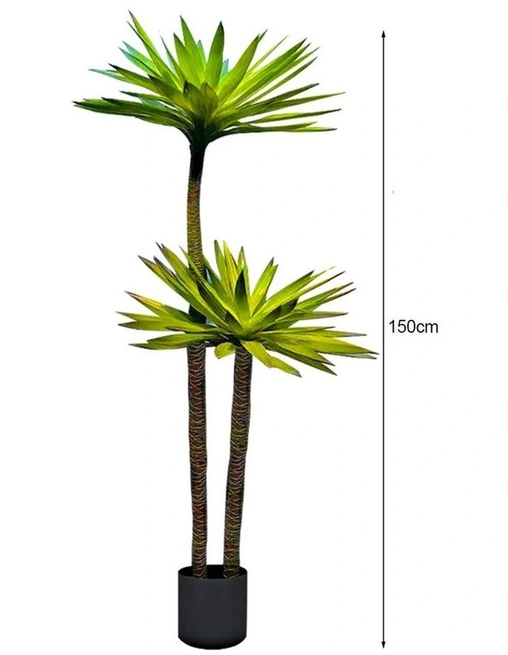 SOGA 2 Pack Yucca Artificial Tree 2 Branches 150cm image 6