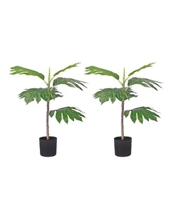 SOGA 2 Pack Split Leaf Philodendron Artificial Plant 60cm