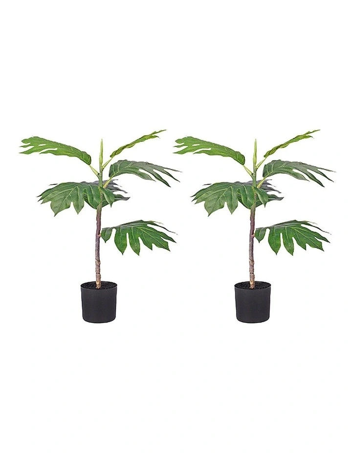 SOGA 2 Pack Split Leaf Philodendron Artificial Plant 60cm image 1