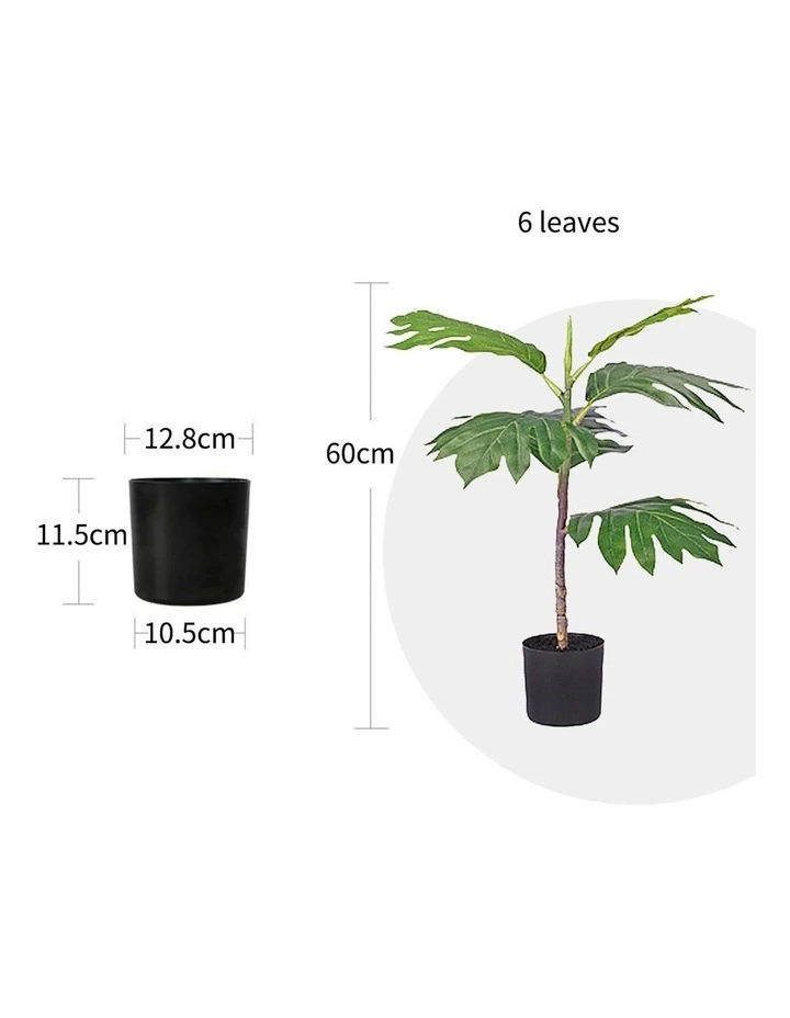 SOGA 2 Pack Split Leaf Philodendron Artificial Plant 60cm image 2