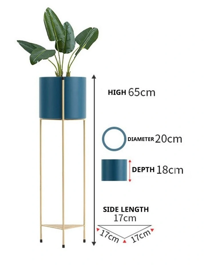 SOGA 2X 65cm Gold Metal Plant Stand 2 Tier Flower Pot Display Rack image 2